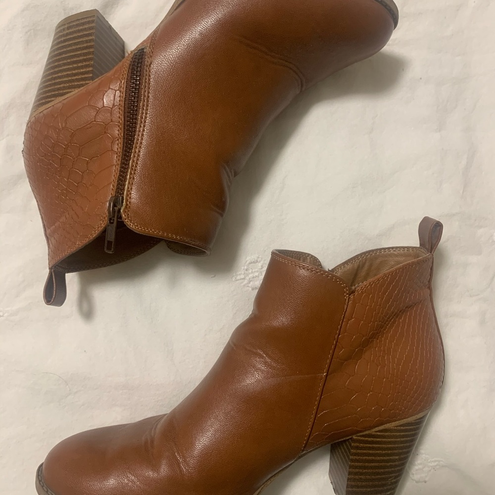Brown Leather Booties